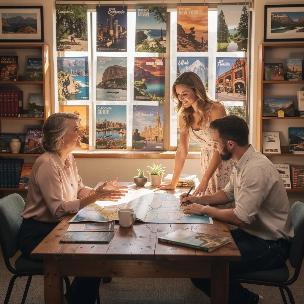 Mapa z zaznaczonymi atrakcjami turystycznymi w okolicy.