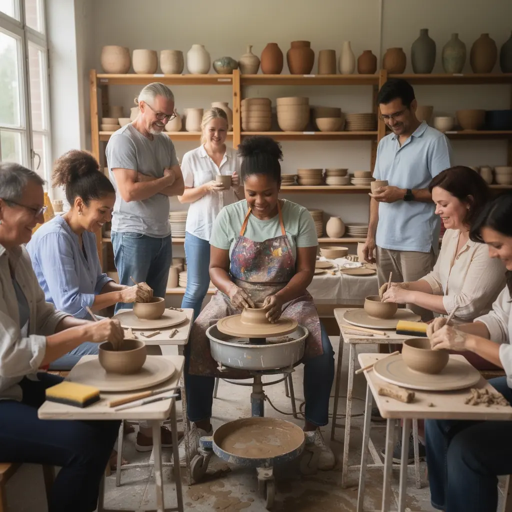 Grupa turystów uczestniczących w warsztatach kulinarnych z lokalnym szefem kuchni.