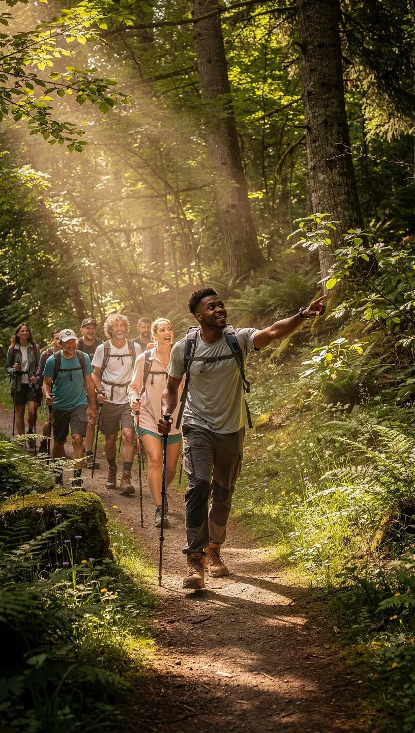 grupa turystów zwiedzająca lokalne zabytki z przewodnikiem