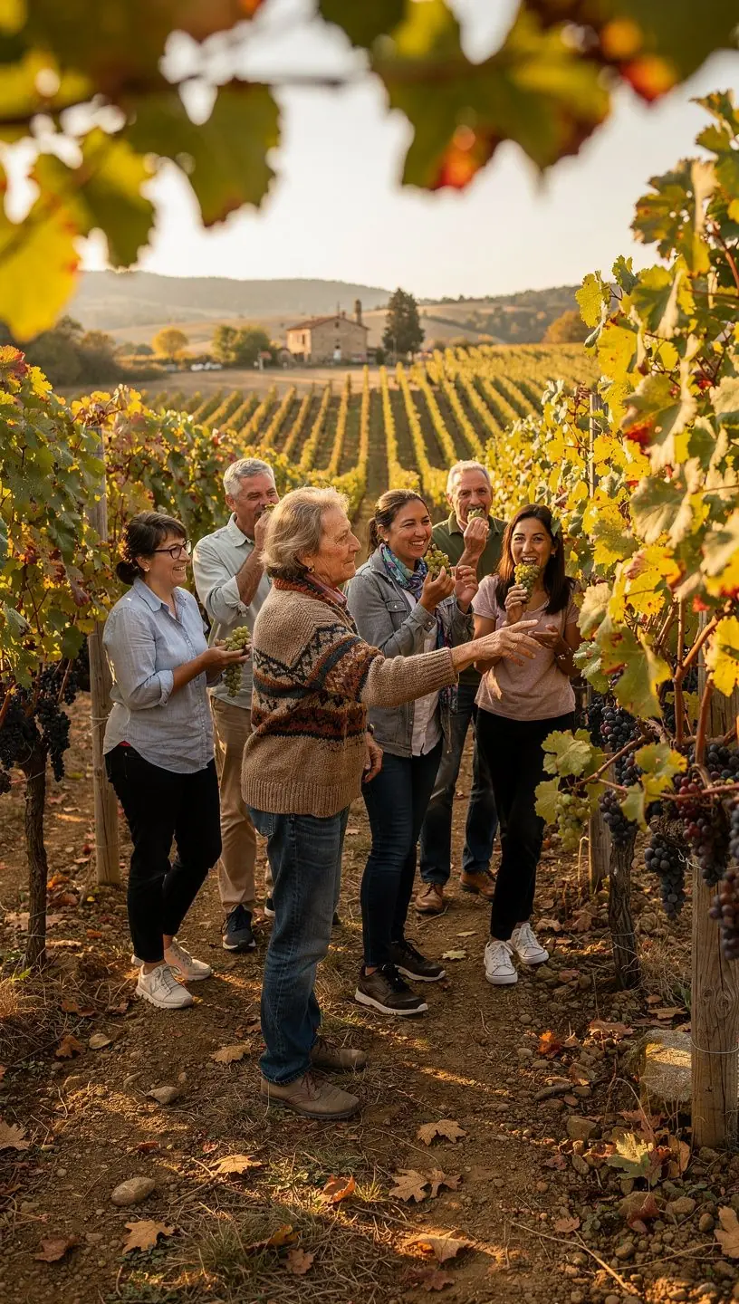 Grupa podróżnych korzystających z mapy podczas eksploracji lokalnych atrakcji.